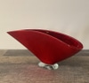 Red Lacquered Wood Petal Vase B