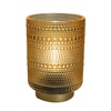 Table Lamp; Amber glass with raised detail, cordless LED light,