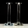 Pair of Tall Glass Candlestick Holders