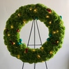 SILK Green Christmas Wreath with Lights