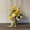 SILK Pair of Yellow and Gold Garden Arrangements