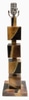 Table Lamp Base; brown & beige tortoise shell, stacked blocks