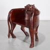 Carved Teak Lioness Lodge Chair (Left Facing Lion Head Arm)