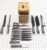 15 Piece Silver Handle Knives - Block Set