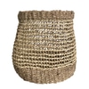 Basket; natural reed, round, open work,