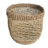 Basket; natural reed, round, open work,