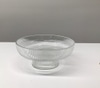 Clear Ridged Glass Footed Bowl