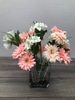 Silk.  Gerbera daisy & Alstroemeria arrangement Peach and cream