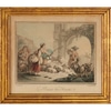 Antique Country Side Hand-colored Engraving I