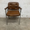 Vintage Leather and Metal Armchair