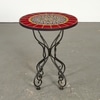 Moroccan Style Tile Top Wrought Iron Side Table