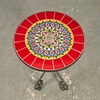 Moroccan Style Tile Top Wrought Iron Side Table
