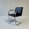 Black Leather And Chrome Cantilever Chair