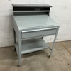 Vintage Metal Industrial Foreman's Desk on Wheels