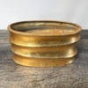 12” Gold Metal Ribbed Oval Vase