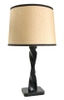 Table Lamp Base; Ebony wood, twisted column, on rectangle base
