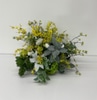 SILK White Lilies Forsythia Arrangement