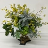 SILK White Lilies Forsythia Arrangement