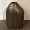 Brown Ceramic Flask Bud Vase