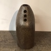 Brown Ceramic Flask Bud Vase