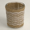 Burlap and Lace Votive Cup