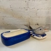 Blue and White Dolphin Dish with Dish Cover
