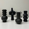 Black ceramic totem vase