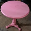 Round Pink Metal Cafe Tables