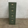 Vintage Green Metal Filing Cabinet