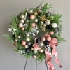 SILKPink, Black, and White Christmas Wreath