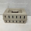 Vintage Beige Plastic Pet Carrier