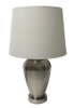 Lampshade; tapered drum shape.