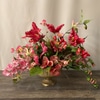 Pair of Pink Modern Garden style Oval arrangements.