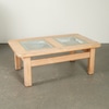 Coffee Table with 2 Etched Glass Inserts