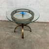 Round Glass Top Metal Accent Table