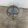 Round Glass Top Metal Accent Table