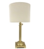 Table Lamp Base; metal, antique gold finish stick, square base