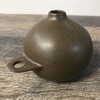 Brown Ceramic Hook Sphere Bud Vase A