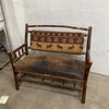 Rustic Wooden Bench with Cushion