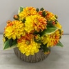 SILK Gold and orange dahlias