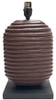 Table Lamp Base; Brown ceramic, undulating layers oblong