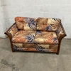 Tropical Pattern Rattan Loveseat