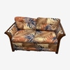 Tropical Pattern Rattan Loveseat