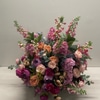 SILK Extra Large Pedestal Arrangement with Deep Pink Colors