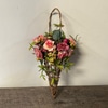 SILK Pink Flower Girl Cone Baskets