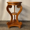 Short Maple and Marble Pedestal