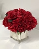 SILK Trio of Low Red Rose and Hydrangea Arrangements