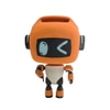 Cleared Toy; Winking Robot, Orange, black & white,