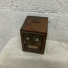Vintage Wooden Coin Bank with Combination Lock