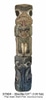 Totem Pole, prop-made, foam, wood frame, 26x26x121"